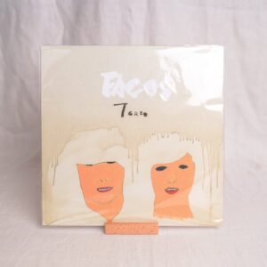 TORSO Faces LP — 번지는 물감 위에 손으로 그린 두 얼굴과 손글씨 타이틀